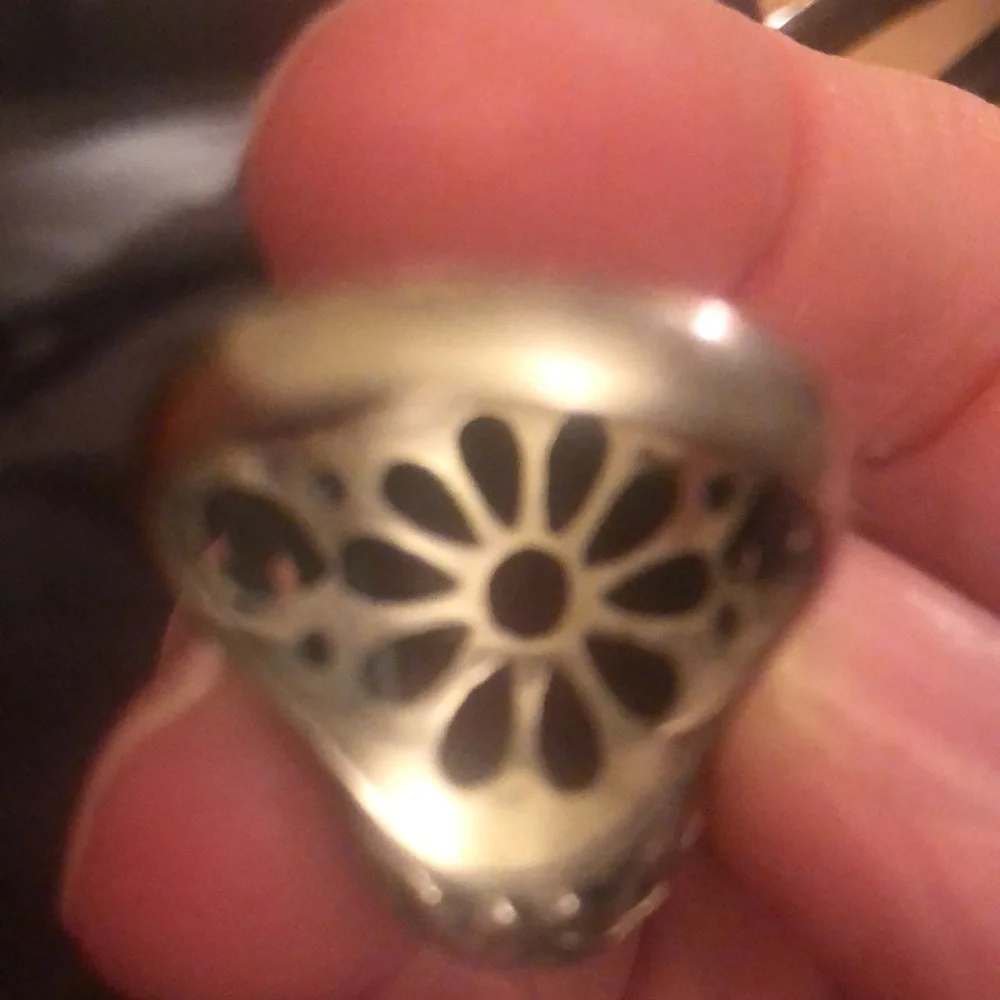 Red Coral and Sterling Ring size 9